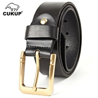 cukup retro design brass pin buckle metal belt men jeans accessories 3 8cm width top quality solid cowhide leather belts nck341