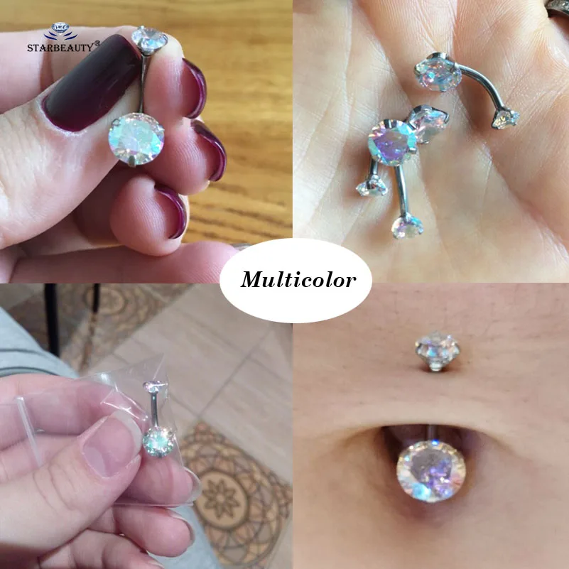 8 мм круглый многоцветный кольцо для пупка со стразами серьги пупок белый Кольца