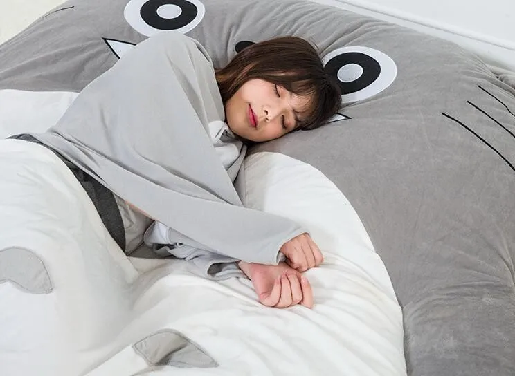 200 см x 170 см/6.5фт x 5.5фт гигантская кровать totoro коврик прекрасный матрас большой мягкий бобовый мешок матрасы двойной спальный наполнитель кровать комплект
