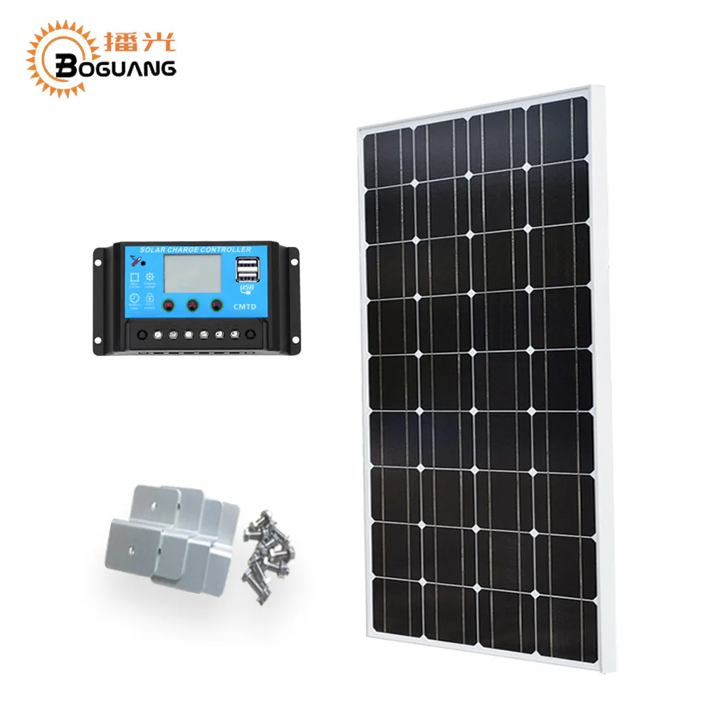Boguang 100 Вт Панели солнечные 12 v/24 v/10A контроллер монокристаллическая Кремниевая