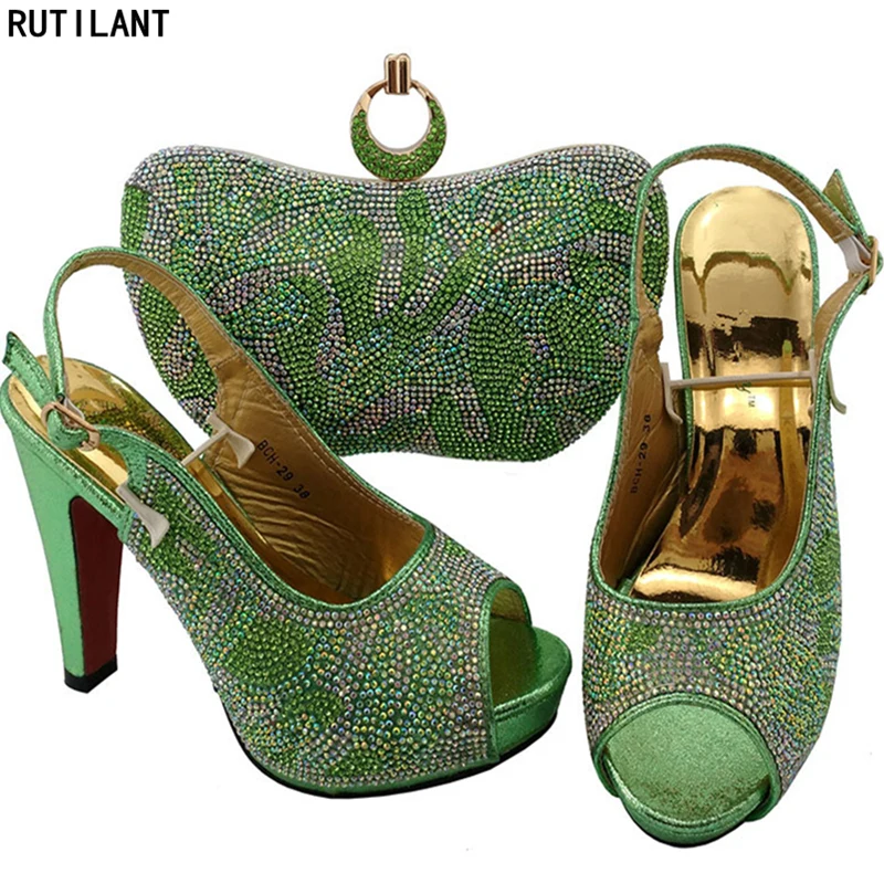Последние Дизайн женская обувь для вечеринок и сумка в комплекте итальянский