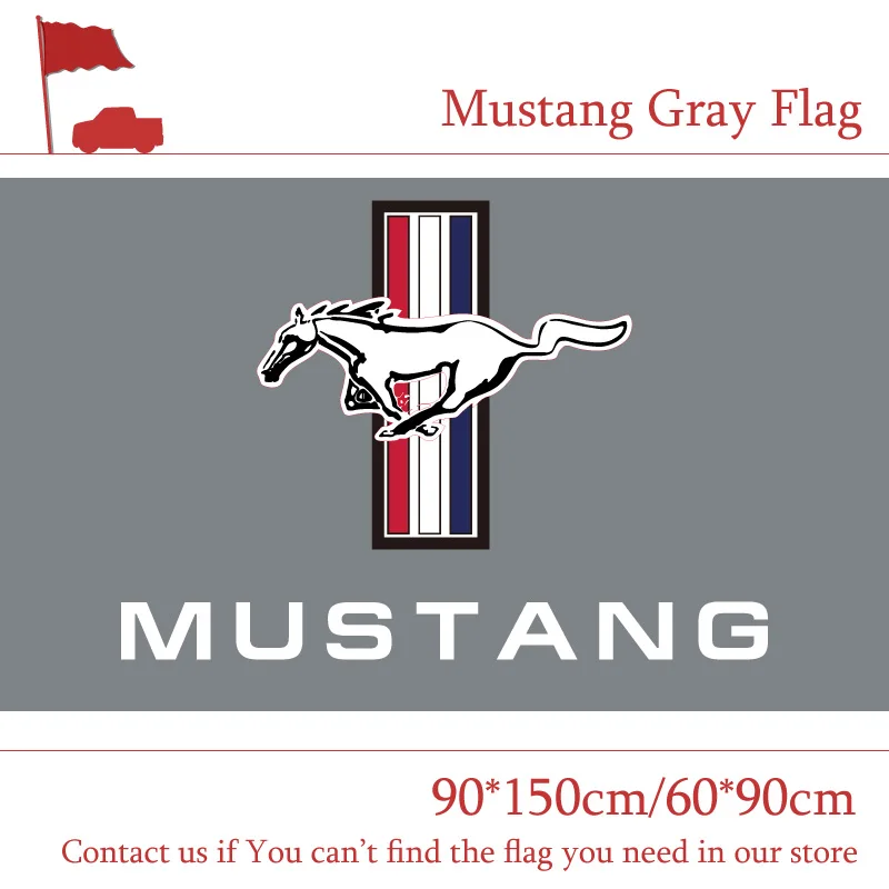 90x150 см 60*90 Mustang серый флаг автомобиль баннер гоночные украшения для дома и офиса