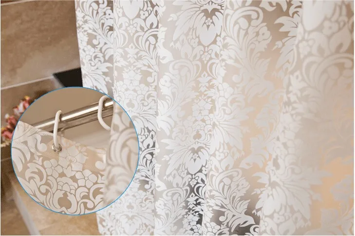 Кружево с цветочным узором PEVA белая занавеска для ванной s Прозрачная плетеная