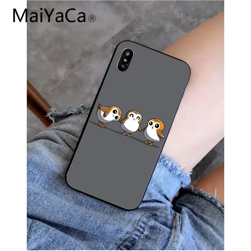 A4 MaiYaCa Звездные войны последний джедай Porgs черный ТПУ Мягкий силиконовый чехол для телефона iPhone X XS MAX 6 6s 7 плюс 8 плюс 5 5S SE XR - Цвет: A4