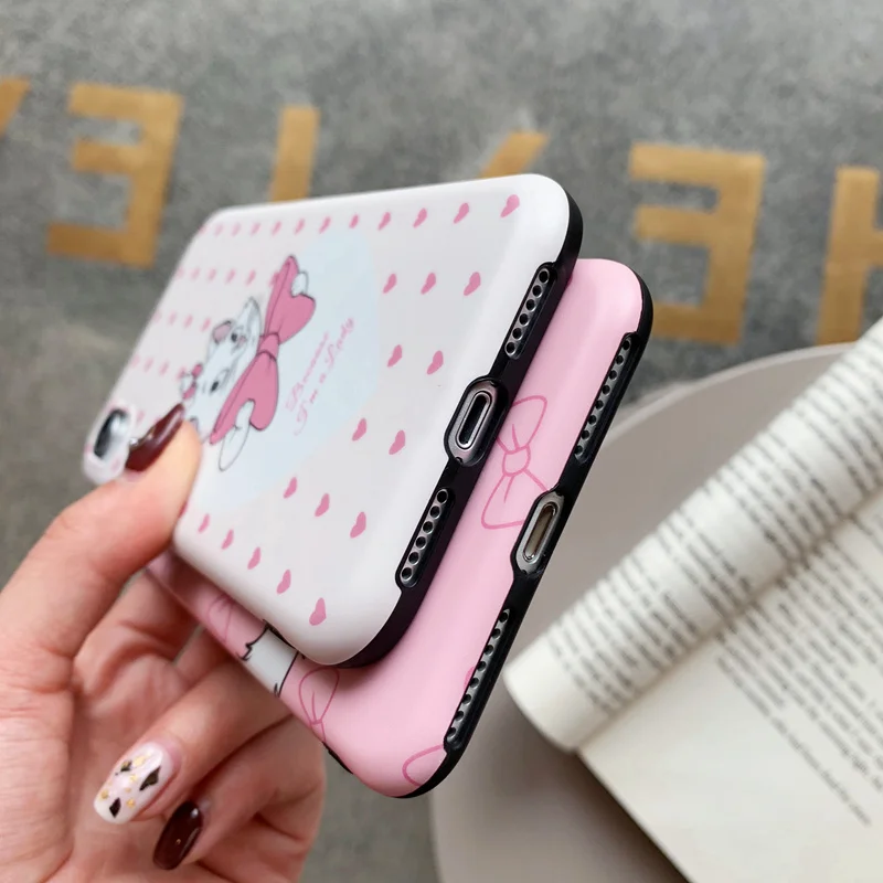Милый Зонт кошка Мэри мультфильм чехол для iPhone 6 S 7 8 Plus Матовый ТПУ XS MAX XR X задняя