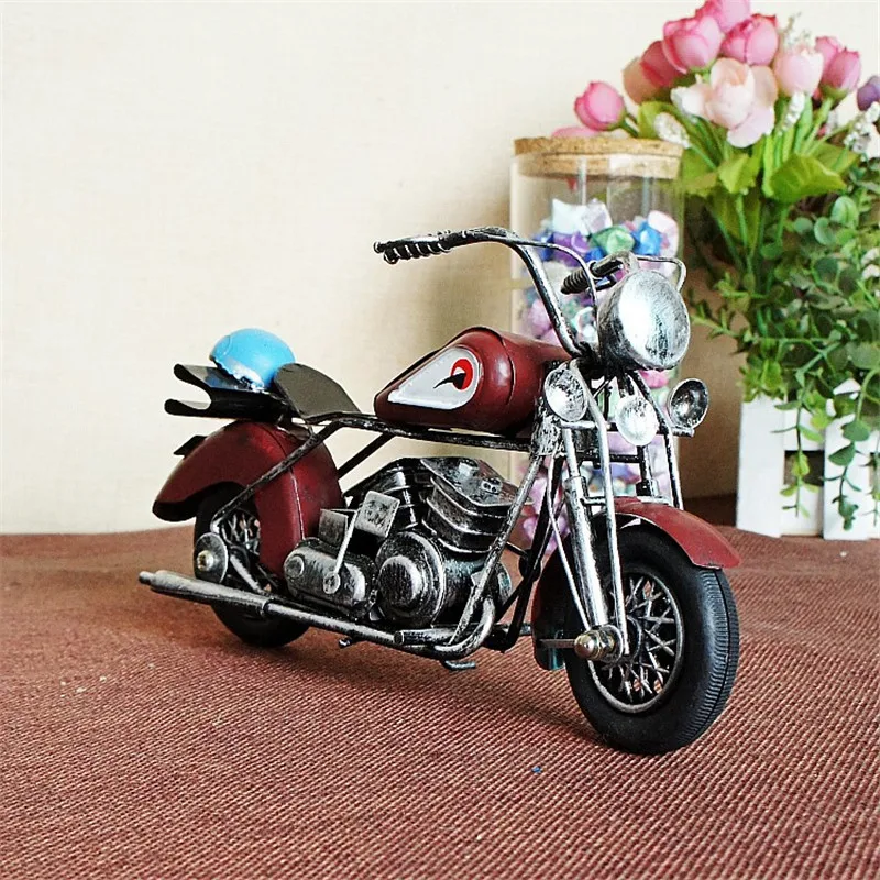 Металлический мотоцикл модель ручной работы фигурки металлические изделия для