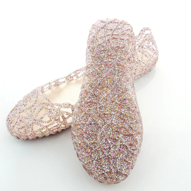 2016 ПВХ выдалбливают ее летом сандалии блеск телевизор с фондовой птичье гнездо