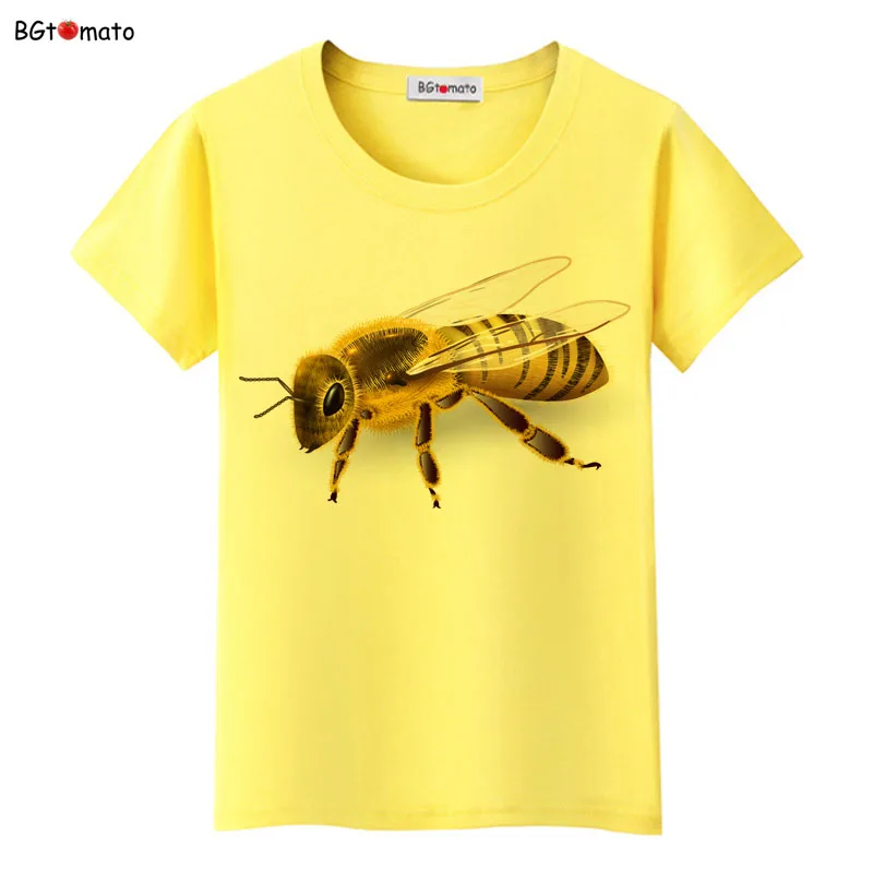 Футболка bgtomato Real honeybee Повседневная футболка лидер продаж крутая с 3d принтом