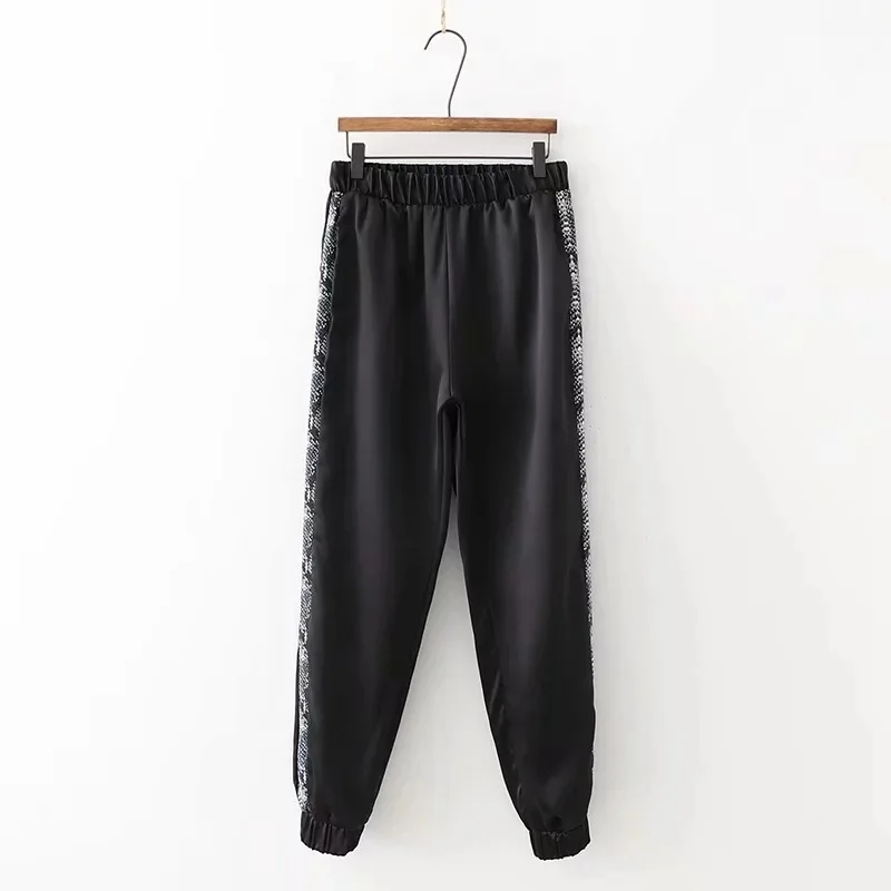 Комплект женский 2019 осень и зима Новая мода темперамент животный принт карман