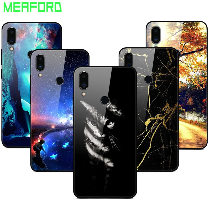 Чехол из закаленного стекла для Meizu Note 9, мягкий бампер, 3D мраморный принт с животными, Funda для Meizu Note 9, Note9, M9, Note, чехол для телефона