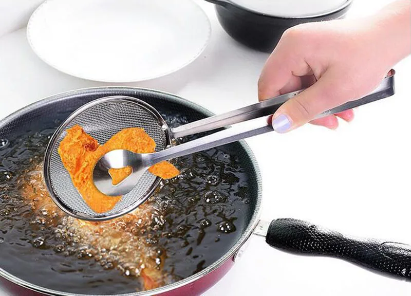 Многофункциональная фильтрующая ложка с зажимом пищевая кухня масло-Жарка салат фильтр bbq практичные жареные вещи помощник