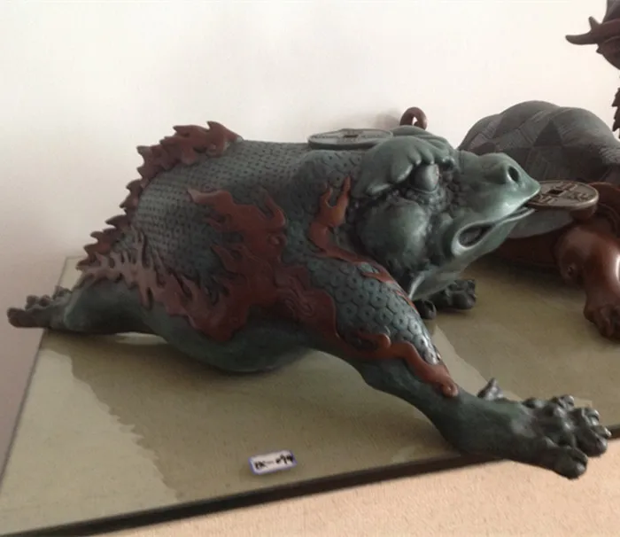 Бронзовая Будда искусство ремесла жаба домашнего интерьера Фэн здания