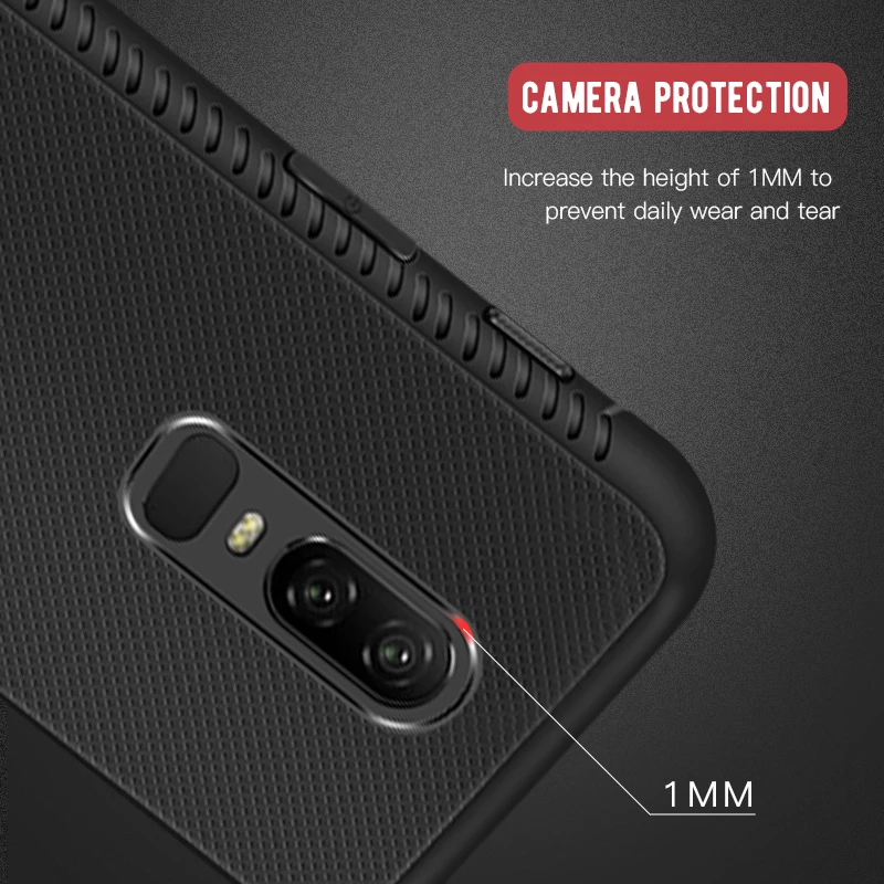 GKK Original Carbon Fiber Case for Oneplus 6 Business Soft TPU Reinforce Back Cover Luxury Coque Fundas |
