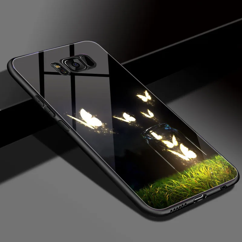 DIY фото по индивидуальному заказу чехол для телефона для samsung Galaxy S8 S9 закаленное Стекло чехол samsung Galaxy A6 A6Plus A7 j3 J5 J7 j530 - Цвет: BLK-20