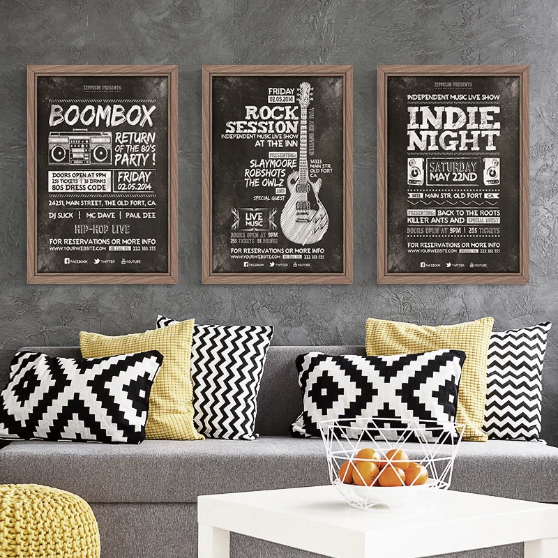 Ретро Мультяшные музыкальные плакаты и принты скандинавский холст