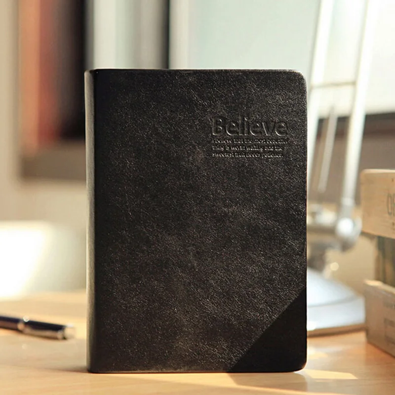 Retro Leather Notebook Thick Paper Bible Diary Book Notepad New Blank Weekly Plan Writing Notebooks Office School Supplies | Канцтовары