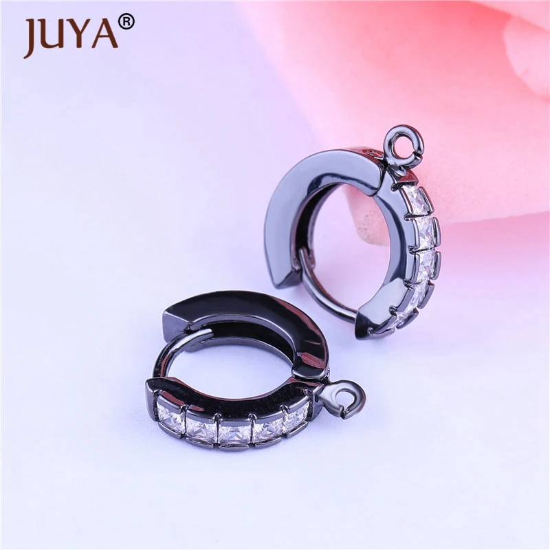 6 видов золотых розовых и черных медных сережек обручей с цирконием аксессуары