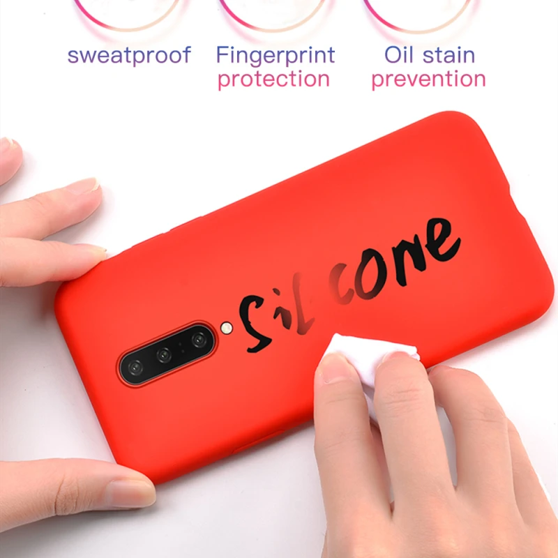 Жидкий силиконовый чехол для телефона Oneplus 7T 5 5T 6T 7 Pro, мягкий резиновый однотонный чехол для One Plus 6 6T 7 Pro Capa