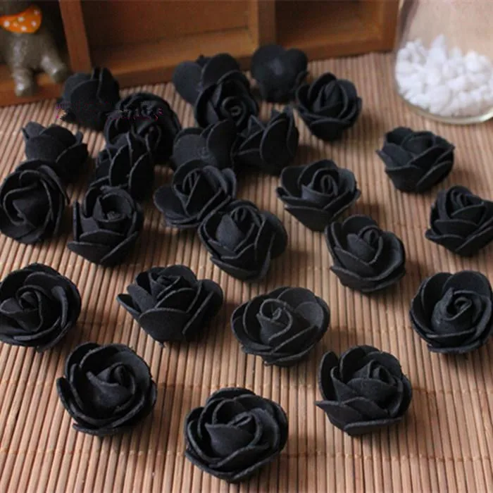 A9 Black 20 шт 3 см Черный Красный ПЭ пена роза искусственный цветок голова для дома декоративный венок принадлежности для свадебной вечеринки творчество, рукоделие, Декор - Цвет: A9 Black