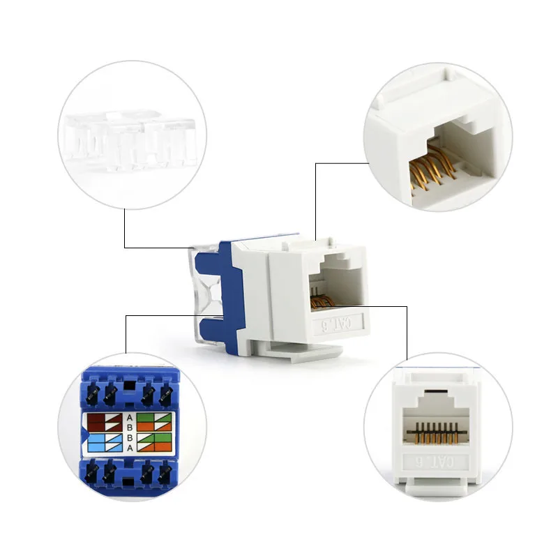 10 шт. сетевой модуль без инструментов ELECALL CAT6 FJ45 разъем для информации розетка