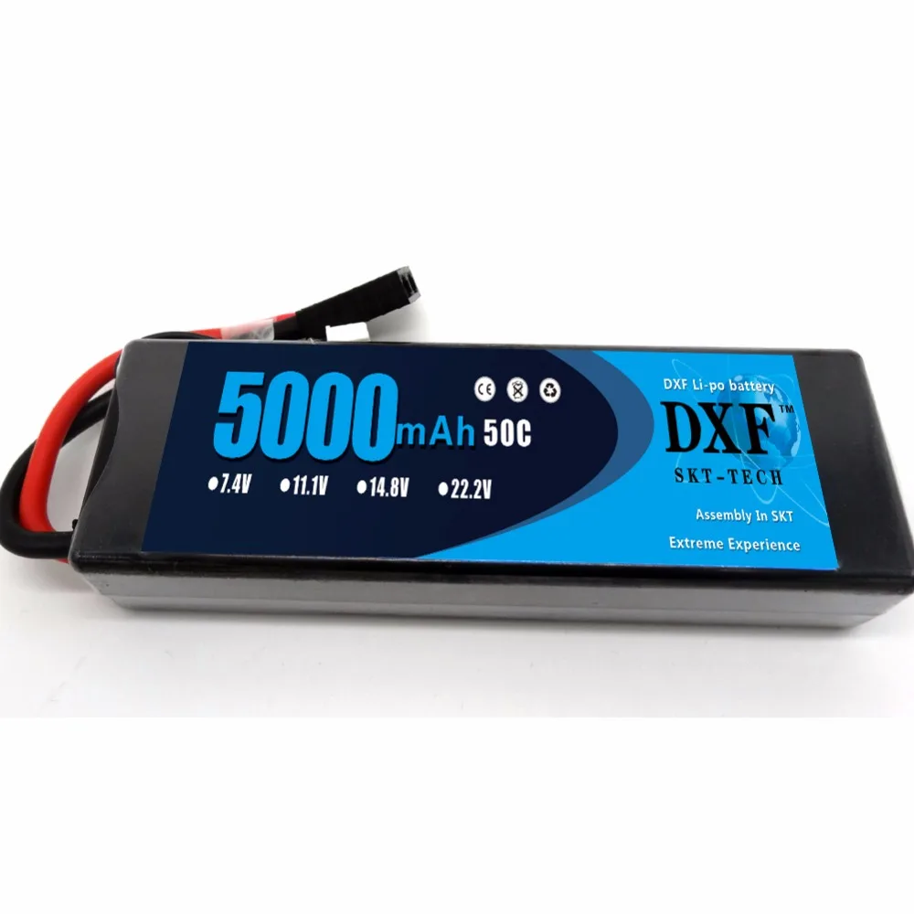 Комплект литий полимерных аккумуляторов DXF 2S 7 4 в 5000 мАч 50C с вилкой TRX для