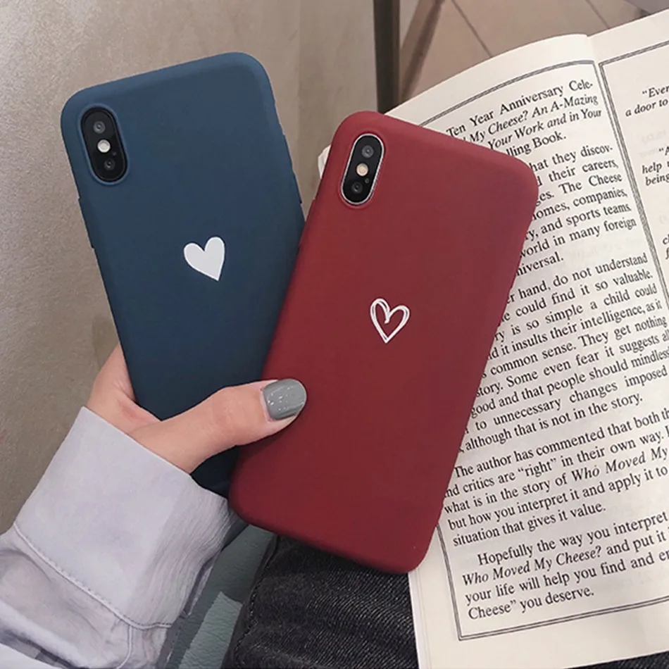 Для Huawei Mate 10 9 Pro Nova 2i Love Heart Print Чехол задней крышки 20 Lite Ретро Прекрасный рисунок Матовый мягкий чехол TPU на.