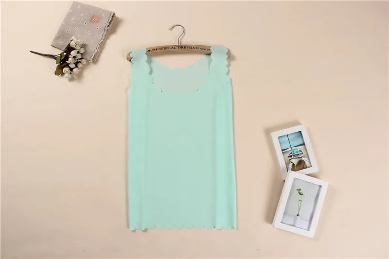Light Blue Woman Summer Tops Chiffon White Lace Vest Top Sleeveless Casual Ladie |