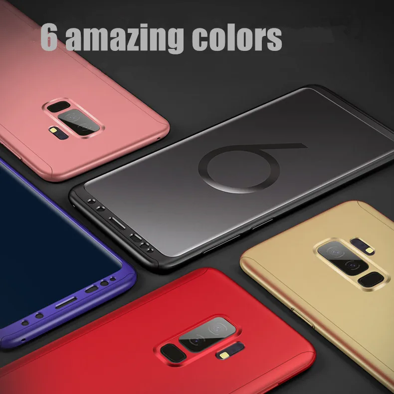 360 градусов ударопрочный чехол для Samsung S9 S8 Plus жесткий матовый Galaxy Note 8 9 телефона +