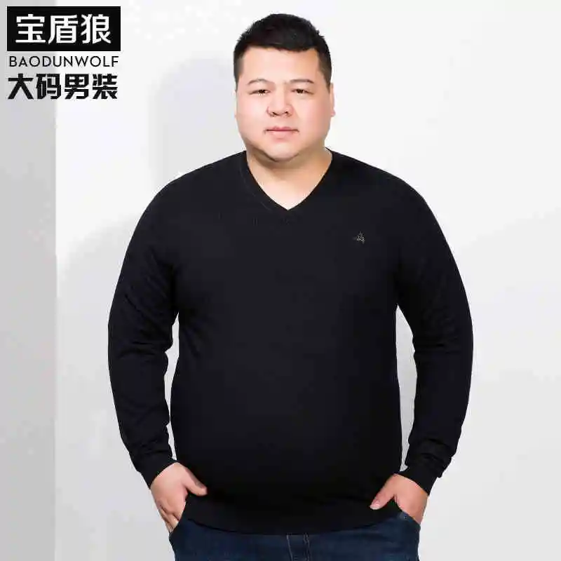 Свитер мужской свободный с треугольным вырезом и длинными рукавами 10XL 8XL 6XL 5XL 4XL