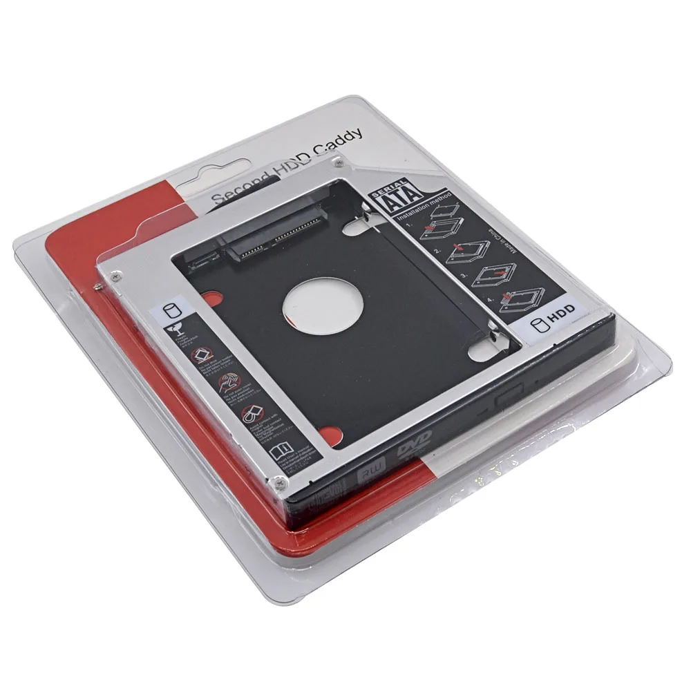 Универсальный Optibay 2nd HDD Caddy 12 7 мм SATA 3 0 компакт дисков DVD для CD ROM адаптер 2 5 &quot7/