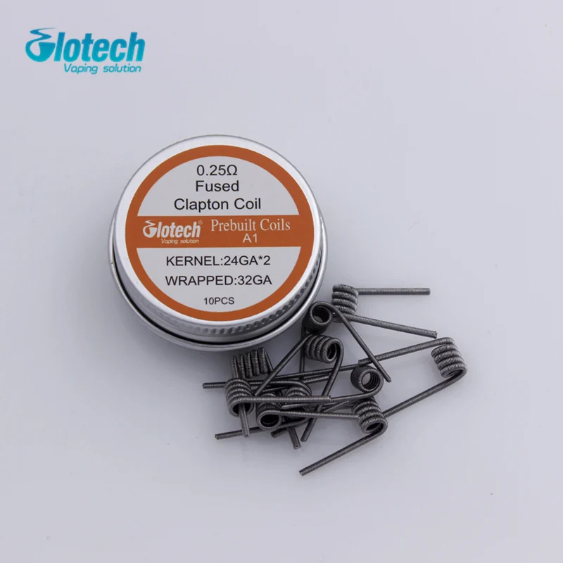 Готовые катушки Glotech Super Clapton Juggernaut сдвоенные сползающие спирали для RDA RTA