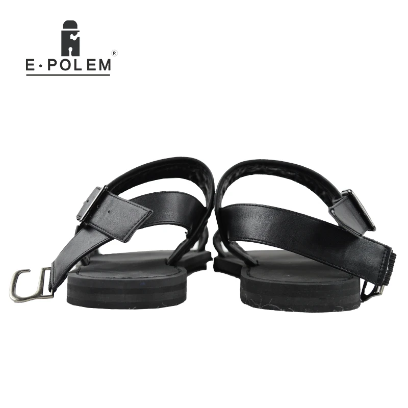 Мужские сандалии ручной работы черные плетеные дышащие римские модные