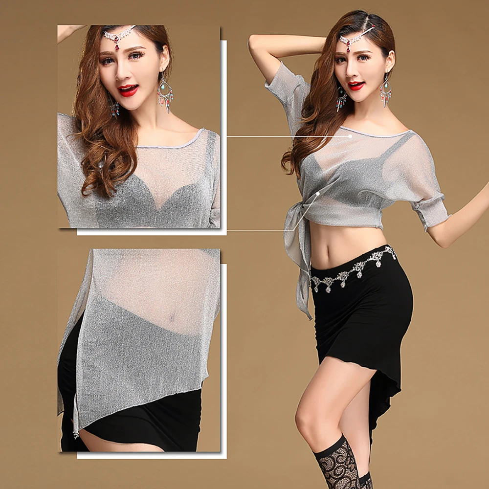 Новинка 2019 яркая женская рубашка из фатина и спандекса с рукавом летучая мышь