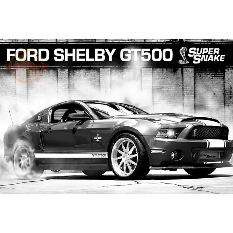 Новый Ford постер с мустангом обычный атласный тканевый настенный принтом из