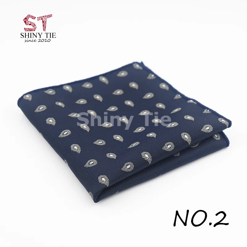 2 Yiyanyang Для мужчин узкие Paisley Pocket Square полиэстер цветок синий серый зеленый Цвета 25*25 см Hanky тонкий жених Костюмы - Цвет: 2