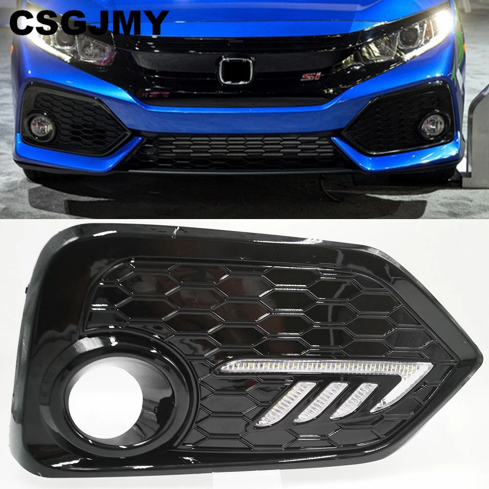 2 шт для Honda CIVIC hatchback дневного света светодиодный DRL Туман лампа фары желтый сигнальные лампы