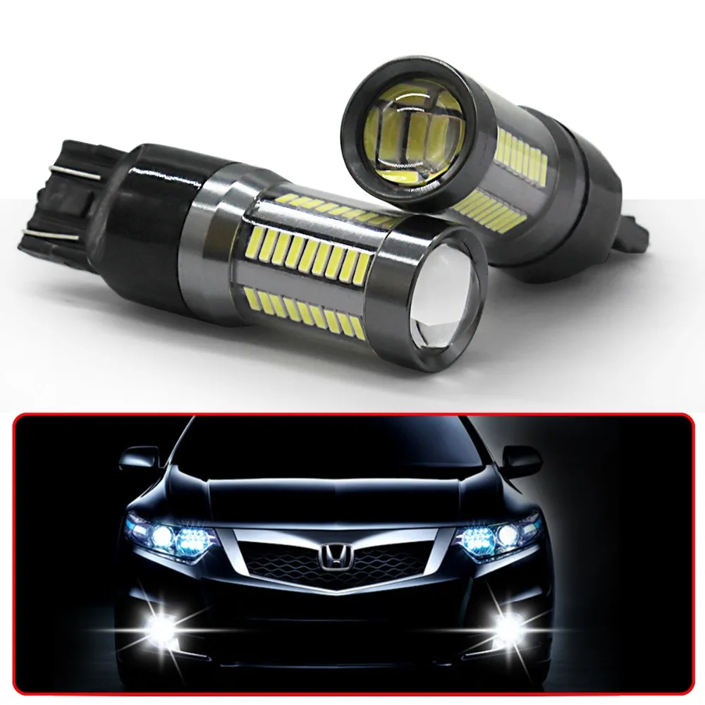 Современный Автомобильная фара DRL 66 W 4014 66SMD Противотуманные фары H7 T20 7440 7443 1156 1157 7000LM белого и красного цветов хода Включите одиночные огни
