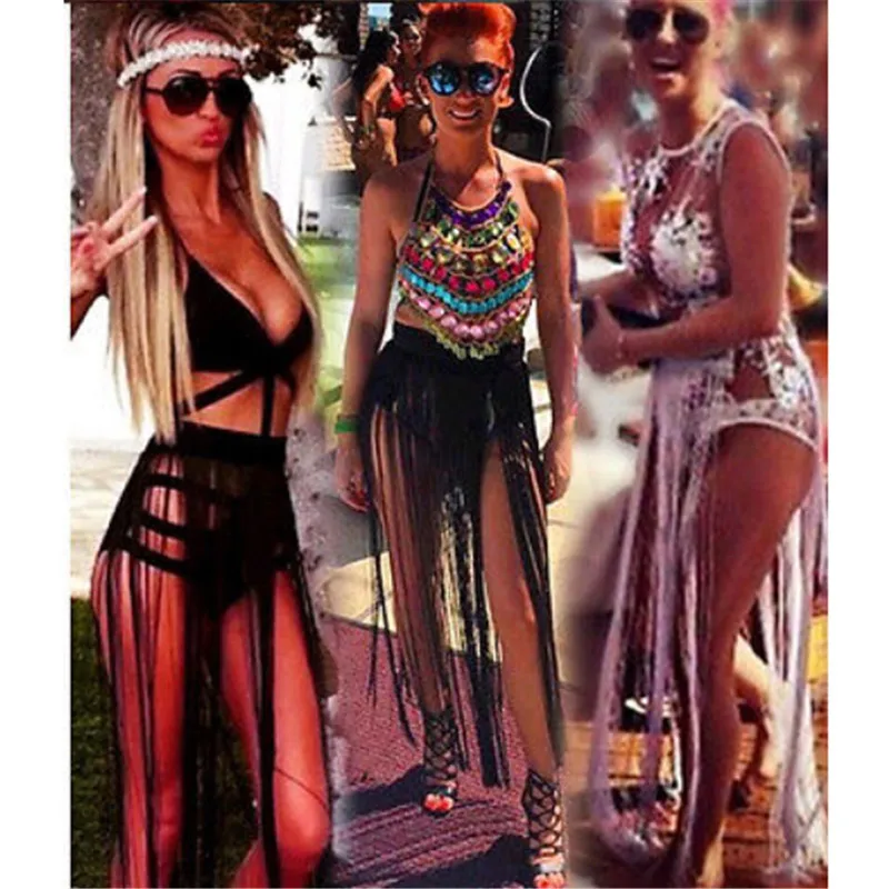 Сексуальное шифоновое летнее платье для купания Пляжная накидка бикини саронг