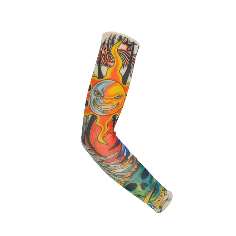 

simulated Tattoo sleeve(seamed), flower arm tattoo sunscreen sleeve outdoor exercise riding Arm Warmers