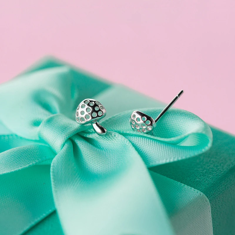 Маленькие серьги-гвоздики Jinleansu в виде грибов милые серьги из стерлингового