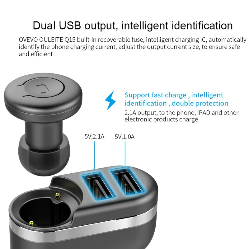 Bluetooth наушники беспроводные автомобильное зарядное устройство USB интерфейс 4 2