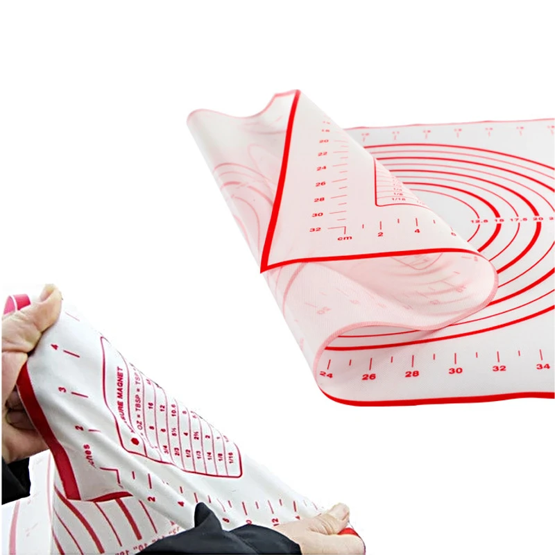 Силиконовый кондитерский коврик с измерениями нескользящий антипригарный лист