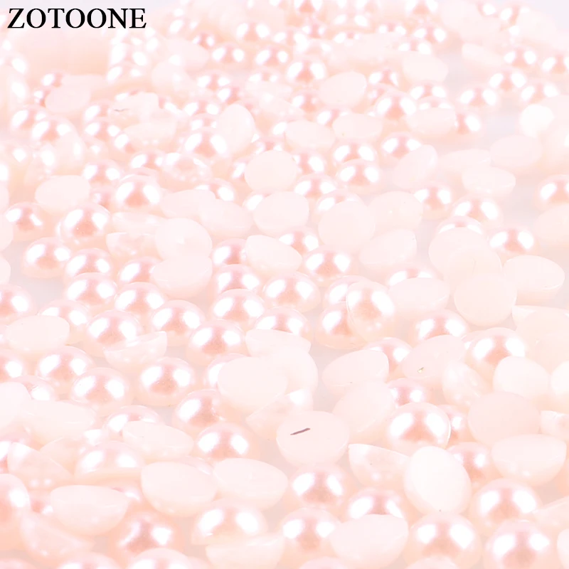 ZOTOONE 1000 шт светильник розового цвета из пластика ABS имитация полукруглых жемчужин