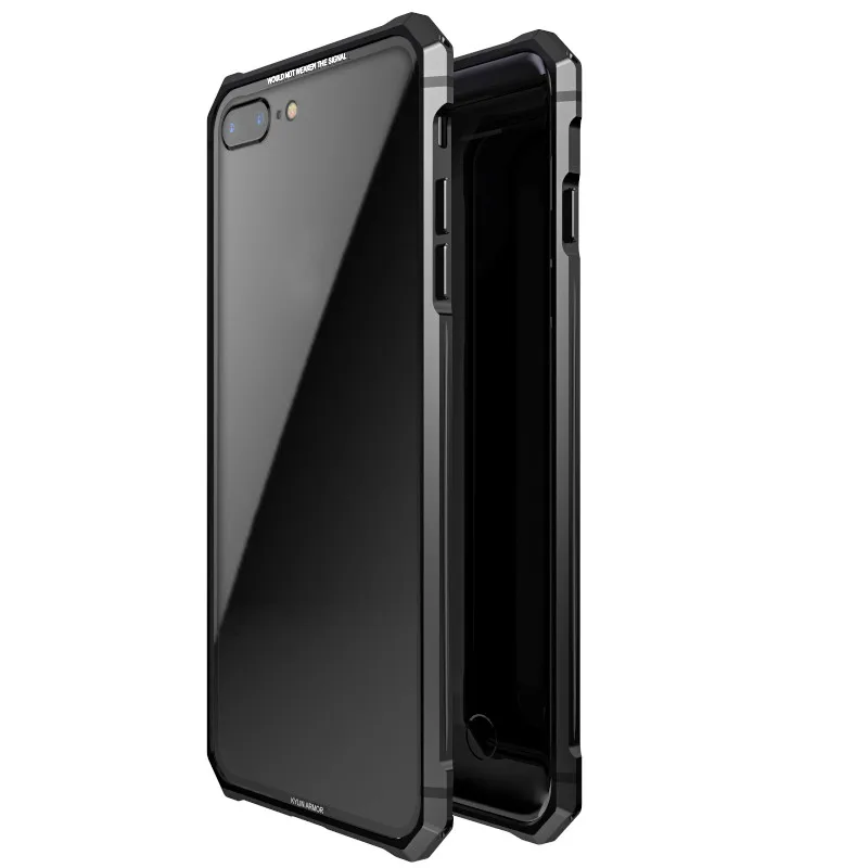 Voppton For iPhone 8 7 Case 9h anti-explode Tempered Glass Back Cover Plus X Armor shockproof capa |