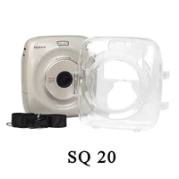crystal case pvc transparent strap shoulder bag protector case instant film camera shell cover for fuji instax square sq20