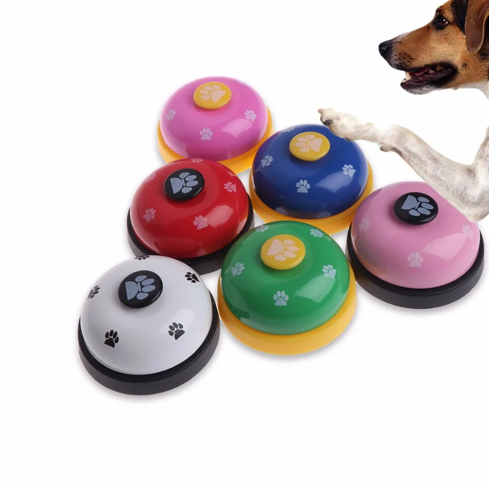 

Pet Training Call Bell Dogs Footprint Puppy Cats Dinner Feeding Door Ring Interactive Toys Pet Training Products 6 Colors C42