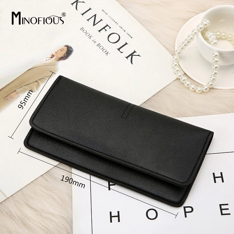 MINOFIOUS однотонный клатч из мягкой искусственной кожи кошелек для женщин длинный