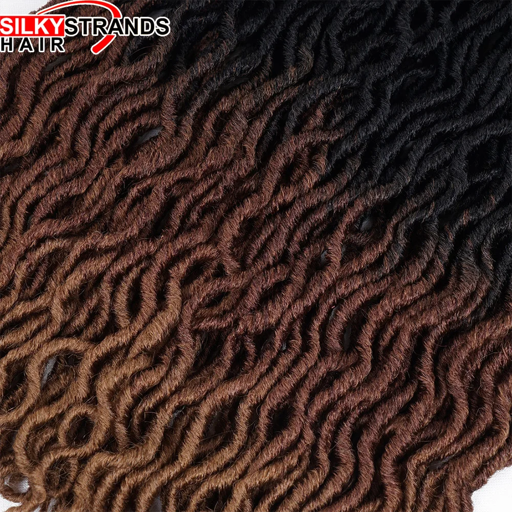 Ombre Faux Locs Curly Crochet Hair 20inch 24 strands/pack Dread Locks Synthetic Crochet Braids Hair Extensions