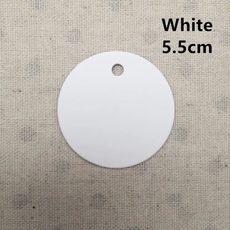 White 5.5 cm 100 шт крафт несколько размеров бумажные бирки круглые багажные банкноты свадебные пригласительные карты Пустые Подарочные ценники бирки Рождественский Декор - Цвет: White 5.5 cm