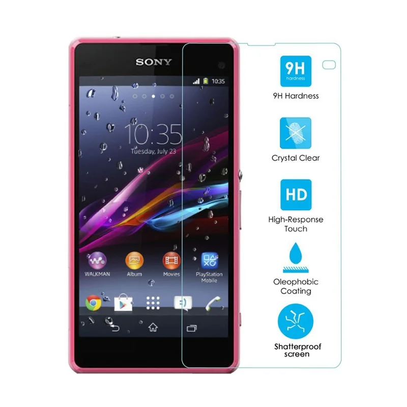 2 шт. hopelf закаленное Стекло для sony Xperia Z1 компактный Экран протектор телефон пленка